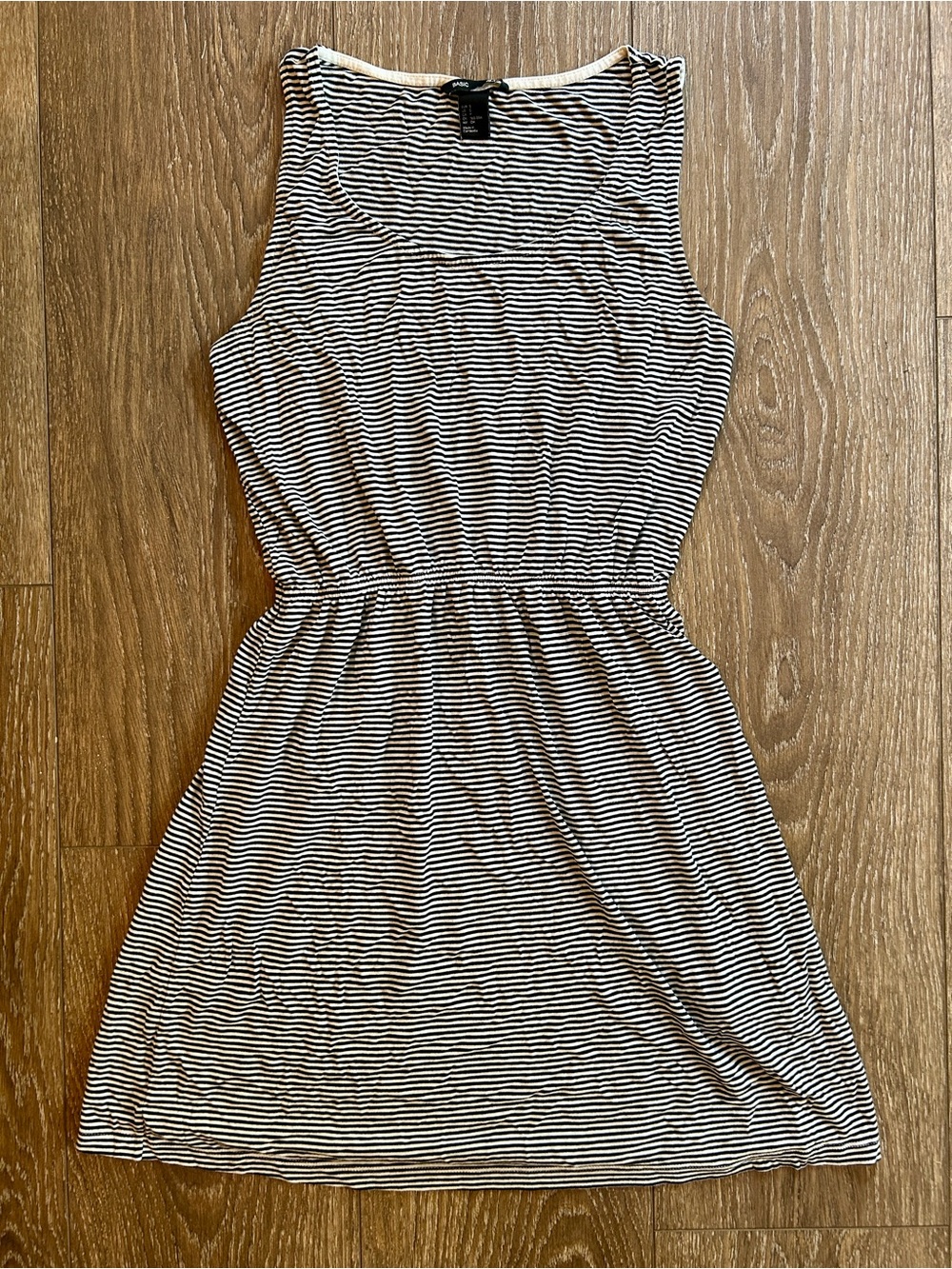 H&M Black & White Striped Sleeveless Dress